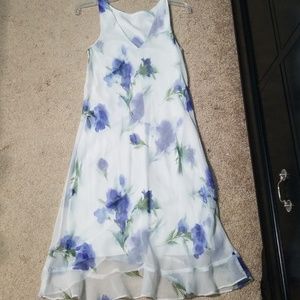 Elegant Floral White Printed Dress